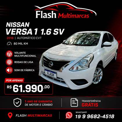 NISSAN VERSA 1.6 16V FLEX SV 4P XTRONIC